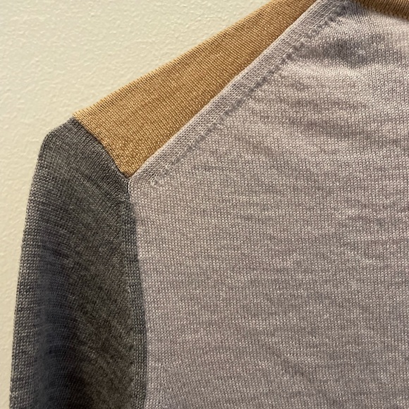 Marks and Spencer Merino Wool Light Brown and Grey Sweater - Picture 10 of 13